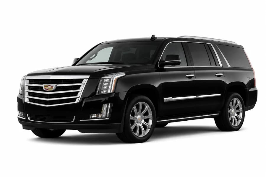 Pome's pristine black Cadillac Escalade ESV — the single vehicle in the Nashville Limo Ride fleet, professionally maintained and detailed weekly for BNA airport transfers, weddings, bachelorette nights, and Middle Tennessee chauffeured rides